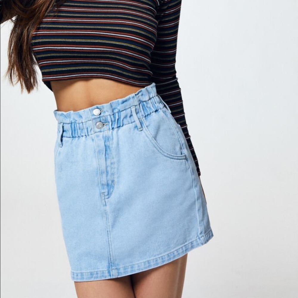 NWT PacSun Paperbag Waist Denim Skirt